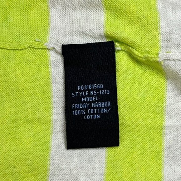 NWT Agave Denim Striped Cardigan Sz L Supima Cotton Green Oversized Boxy Preppy - Picture 9 of 11